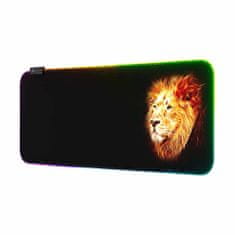 MG Lion RGB podložka pod myš 80 x 30 cm, čierna