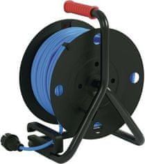 EMOS Počasí odolný prodluž. kabel na bubnu 50 m / 4 zásuvky / modrý / silikon / 230 V / 1,5 mm2