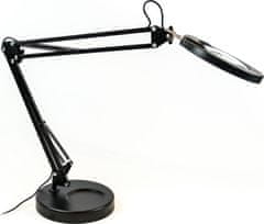 Immax LED stolní lampička ZOOM/ s lupou/ 12W/ 5V/2A/ stmívatelná/ černá
