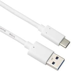 PremiumCord kábel USB-C - USB 3.0 A (USB 3.1 generation 2, 3A, 10Gbit/s) 2m biela