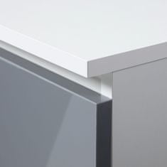 Bývaj s nami SK Dizajnový nočný stolík CALIN40, biely / metalický lesk