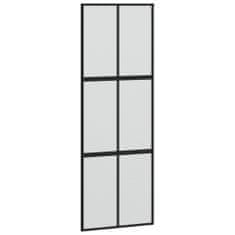 Vidaxl Posuvné dvere čierne 90x205 cm tvrdené sklo a hliník