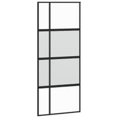Vidaxl Posuvné dvere čierne 90x205 cm tvrdené sklo a hliník