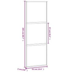Vidaxl Posuvné dvere čierne 76x205 cm tvrdené sklo a hliník