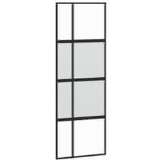 Vidaxl Posuvné dvere čierne 76x205 cm tvrdené sklo a hliník
