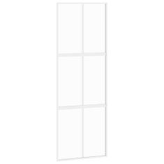 Vidaxl Posuvné dvere biele 76x205 cm tvrdené sklo a hliník
