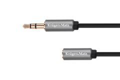 shumee Káblový konektor 3,5 stereo zástrčka - 3,5 stereo zásuvka 1,8 m Kruger & Matz Basic