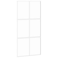 Vidaxl Posuvné dvere biele 102,5x205 cm tvrdené sklo a hliník