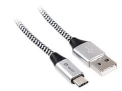 Tracer Kábel USB 2.0 TYPE-C A samec - C samec 1,0 m čierno-strieborný