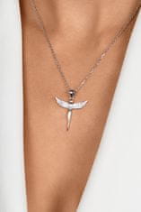 Brilio Silver Pôvabný strieborný náhrdelník Anjelik so zirkónmi NCL132W