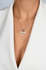 Brilio Silver Pôvabný pozlátený náhrdelník Anjelik so zirkónmi NCL132Y