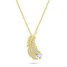 Brilio Silver Jemný pozlátený set šperkov so zirkónmi SET242Y (náušnice, náhrdelník)