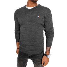 Dstreet Pánsky sveter s výstrihom do V RUTH čierny wx2120 2XL-3XL
