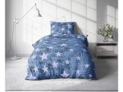 Povlečeme vše  Bavlnené obliečky Hviezdy batika modrá 140x200, 70x90 cm
