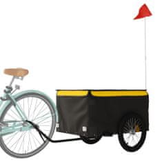 Vidaxl Nákladný príves za bicykel čierno-žltý 45 kg železo