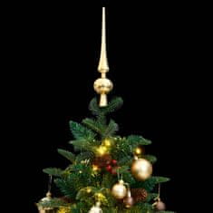 Vidaxl Umelý výklopný vianočný stromček 150 LED a sada gúľ 120 cm