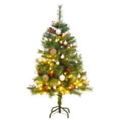 Vidaxl Umelý výklopný vianočný stromček 150 LED a sada gúľ 120 cm