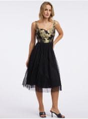 Orsay Zlato-čierne dámske kvetované šaty 42