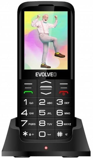 Evolveo EasyPhone XO s nabíjacím stojanom, čierny