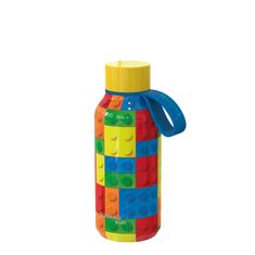 QUOKKA Quokka Kids, Nerezová fľaša / termoska s pútkom COLOR BRICKS, 330ml, 40143