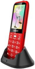 Evolveo EasyPhone XO s nabíjacím stojanom, červená