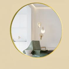 MUVU Veľké okrúhle zrkadlo moderné kúpeľňa obývacia izba spálňa zlatá 100 cm XXL