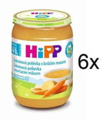 HiPP BIO Zeleninová polévka s krůtím masem 6x 190 g