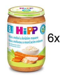 HiPP BIO Ryža s mrkvou a morčacím mäsom - 6x220g