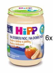HiPP BIO Kaša na dobrú noc s keksami a jablkami 6×190 g