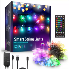 BOT  Inteligentná LED vonkajšia/vnútorná vianočná a párty reťaz 10 metrov Tuya Smart RGB
