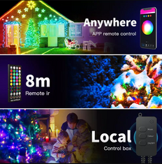 BOT  Inteligentná LED vonkajšia/vnútorná vianočná a párty reťaz 10 metrov Tuya Smart RGB