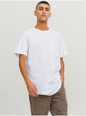 Jack&Jones Biele pánske tričko s vreckom Jack & Jones Noa XL