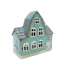 Keramický domček, svietnik na sviečku, výška 17 cm Farba: Svetlo béžová