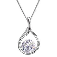 Evolution Group Nadčasový strieborný náhrdelník s kryštálmi Swarovski 32075.3 violet (retiazka, prívesok)
