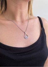 Evolution Group Nadčasový strieborný náhrdelník s kryštálmi Swarovski 32075.3 violet (retiazka, prívesok)