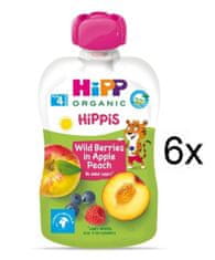 HiPP BIO 100% ovoce Jablko-Broskev-Lesní ovoce 6 x 100 g