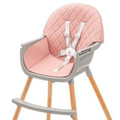 Baby Mix Jedálenská stolička Baby Mix Freja wooden dusty pink 