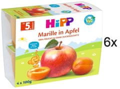 HiPP BIO Jablká s marhuľami od uk. 4-6. mesiace, 6 x (4 x 100 g)
