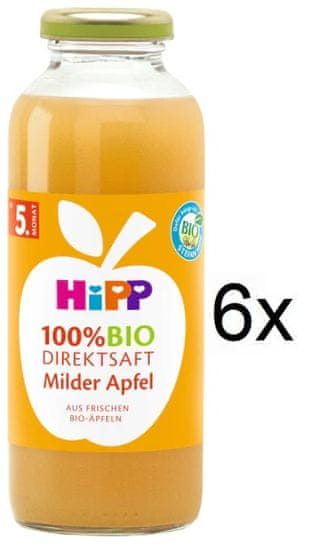 HiPP 100 % BIO JUICE Jablková šťava, 6 x 330 ml, od uk. 4.měsíce
