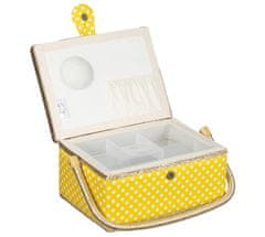 BOX na šitie - 24x17, 5x13 cm - Bodka žltá