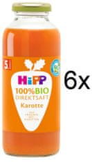 HiPP 100 % BIO JUICE Karotková šťava, 6 x 330 ml, od uk. 4.mesiaca