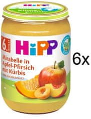 HiPP BIO Jablko, broskyne, mirabelky, maslová tekvica od 6. mesiaca, 6 x 190 g