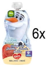 Hami Disney Frozen Olaf ovocnozeleninová kapsička Jablko, Jahoda, Banán 6x 110 g, 9+