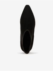 Geox Čierne dámske semišové členkové topánky na podpätku Geox Giselda 40