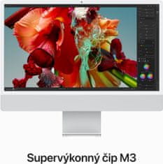 Apple iMac 24" 4,5K Retina /M3 8-core/8GB/512GB SSD/10-core GPU (MQRK3SL/A), strieborná