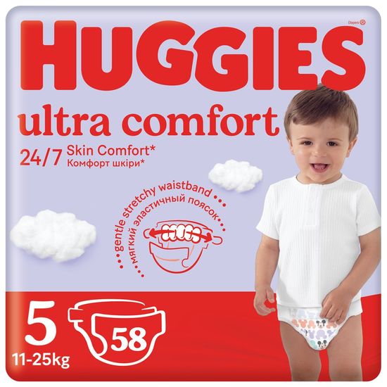 Huggies HUGGIES Plienky jednorazové Ultra Comfort Mega 5 (11-25 ks) 58 ks