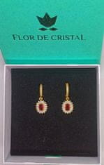 Flor de Cristal Náušnice Ema červená - Náušnice s kryštálmi