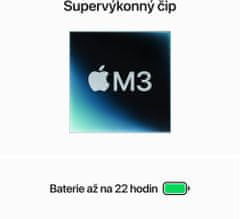 Apple MacBook Pro 14, M3 - 8-core/8GB/1TB/10-core GPU (MR7K3SL/A), strieborná