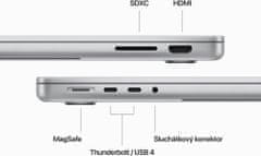 Apple MacBook Pro 14, M3 - 8-core/8GB/512GB/10-core GPU (MR7J3SL/A), strieborná