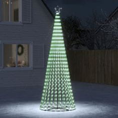 Vidaxl Vianočný stromček svetelný kužeľ 688 LED studený biely 300 cm